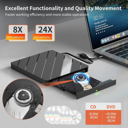 🔥Hot Sale 49% OFF🏆Laptop DVD Player USB C 3.0 Portable CD Burner with SD/TF Card Slot & 3 USB Ports Compatible with Mac, Windows, Linux