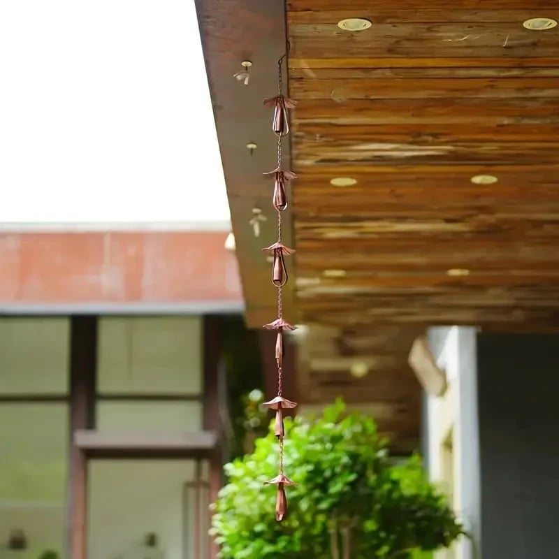 🔥Hot Sale 49% OFF🍄 Vintage Iron Mushroom Rain Chain | Rustic Outdoor Decor & Wind Chime