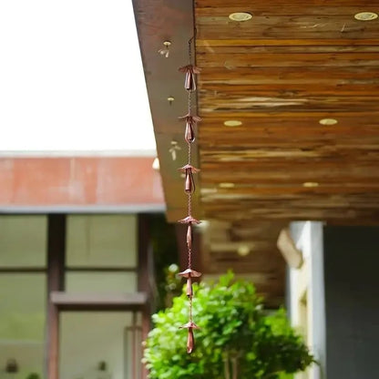 🔥Hot Sale 49% OFF🍄 Vintage Iron Mushroom Rain Chain | Rustic Outdoor Decor & Wind Chime