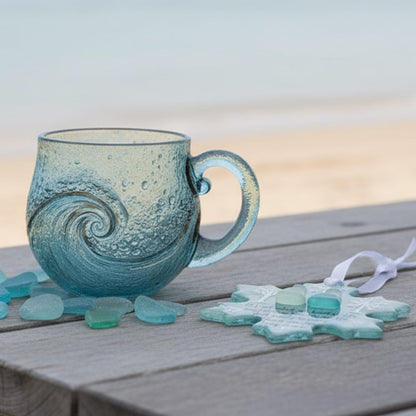 🎄Christmas Best Gifts🔥Unique Handcrafted Sea Glass Ocean Wave Mug🎁Free Gifts