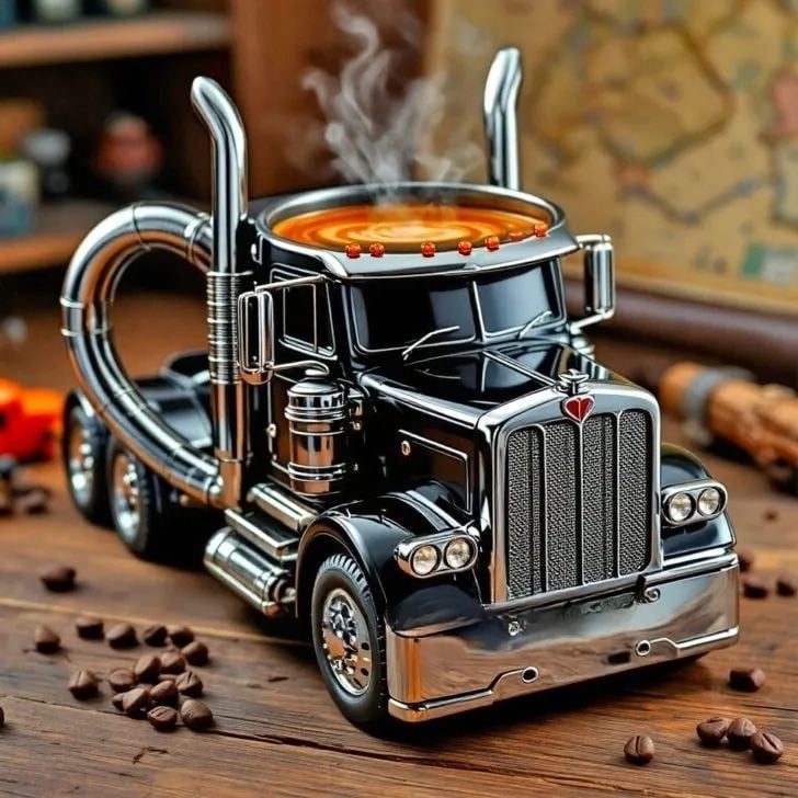 🚛 Food grade material-Handcrafted Truck Coffee Mug