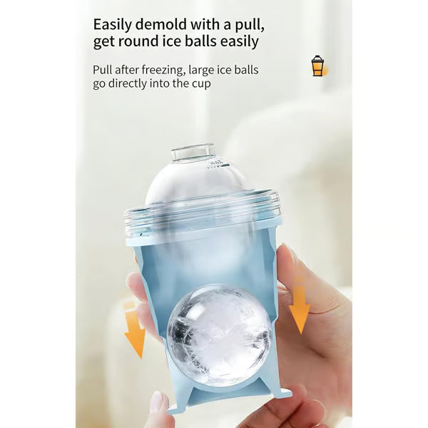 🔥NEW HOT SELLING 49% OFF 🔥 2-in-1 Collapsible Silicone Ice Ball Maker Cup & Reusable Ice Sphere Mold with Straw Lid