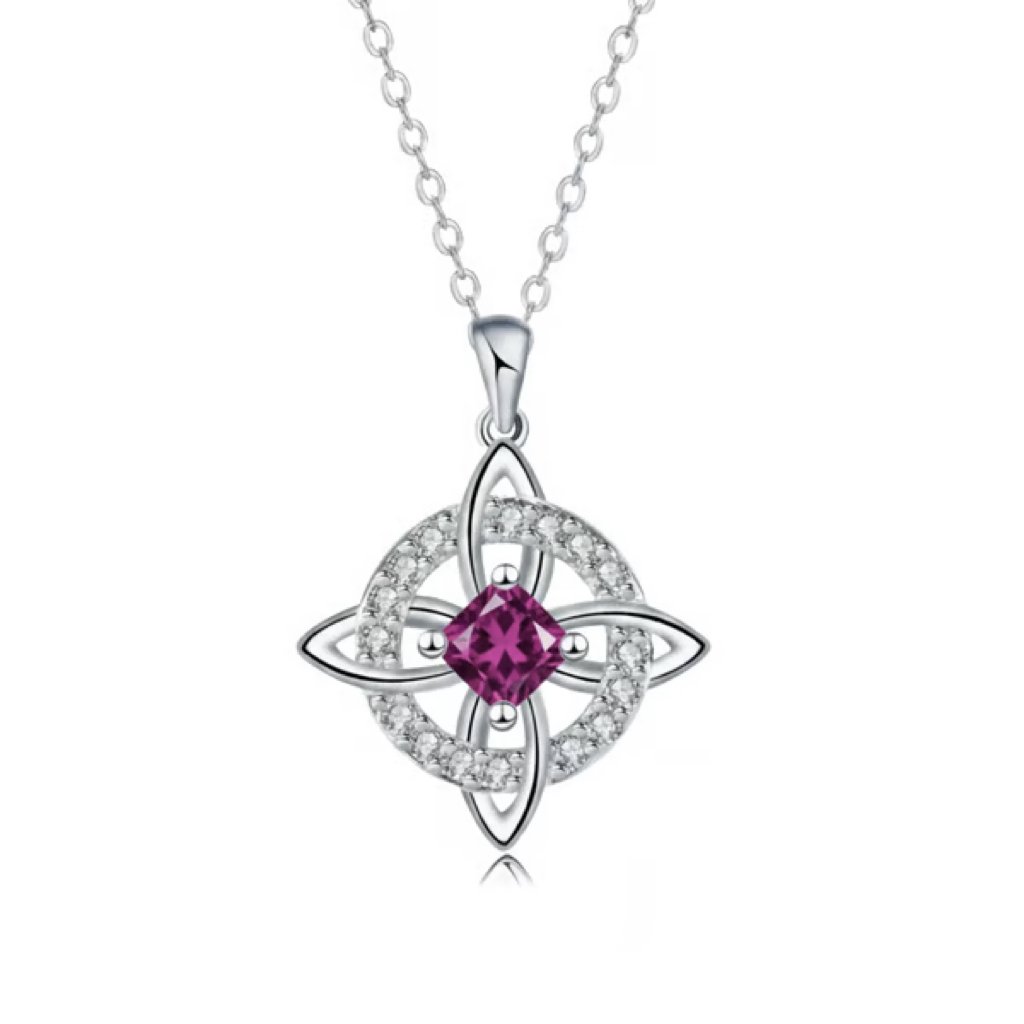 Mystical Birthstone Witches Knot Necklace – Natural Crystal🔮💞Protect Your Loved Ones
