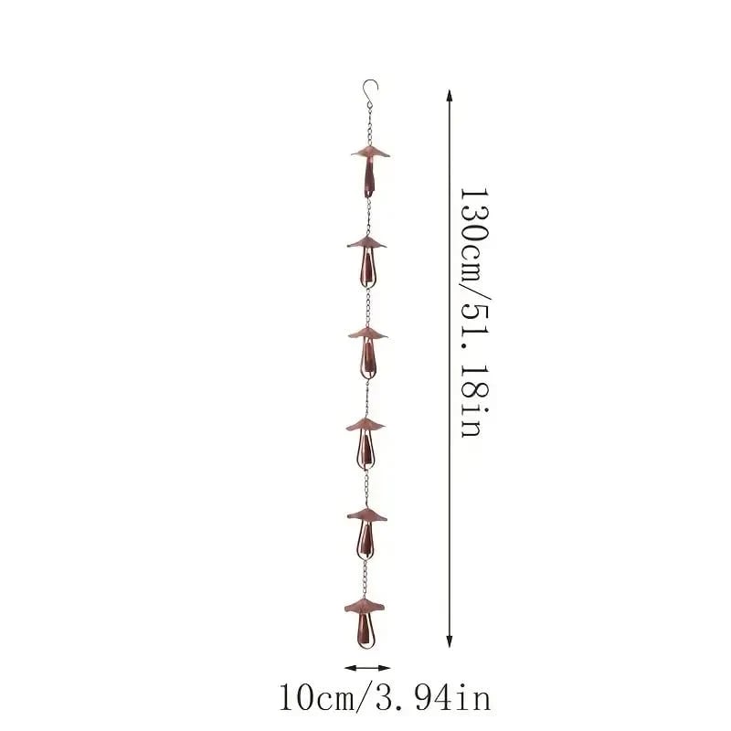 🔥Hot Sale 49% OFF🍄 Vintage Iron Mushroom Rain Chain | Rustic Outdoor Decor & Wind Chime