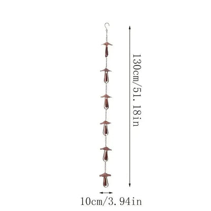 🔥Hot Sale 49% OFF🍄 Vintage Iron Mushroom Rain Chain | Rustic Outdoor Decor & Wind Chime