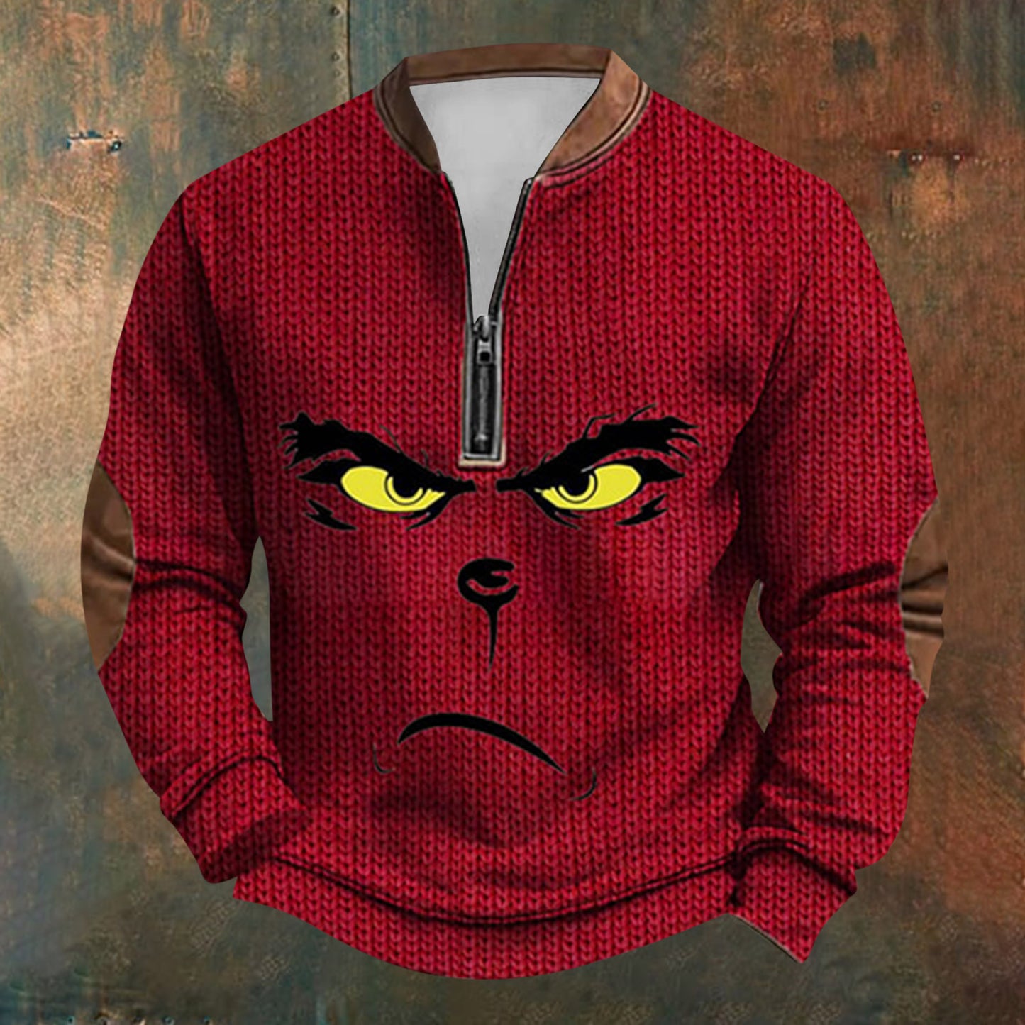 Unisex Long Sleeve Half-zip Crew Neck Sweatshirt - Random Style