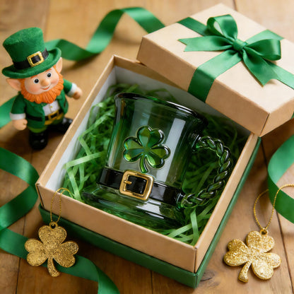 🏆35K+ SOLD!💥St. Patrick’s Day Leprechaun Hat Glass Mug