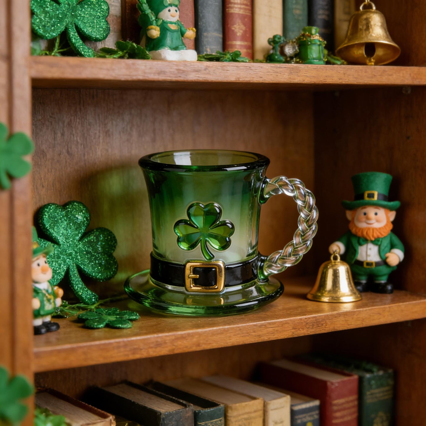 🏆35K+ SOLD!💥St. Patrick’s Day Leprechaun Hat Glass Mug