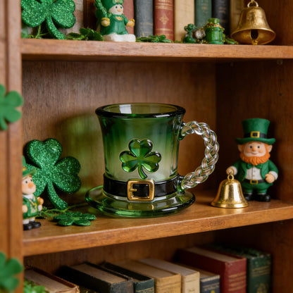 🏆35K+ SOLD!💥St. Patrick’s Day Leprechaun Hat Glass Mug