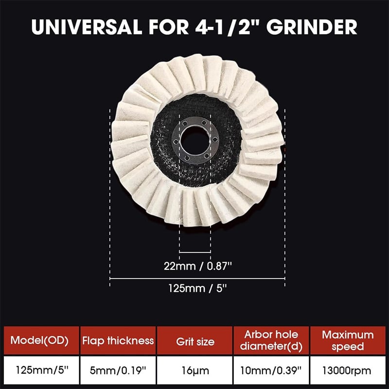 🔥Premium Wool Felt Polishing Flap Disc for Angle Grinders – Effortless Mirror Finish