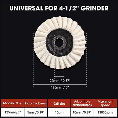 🔥Premium Wool Felt Polishing Flap Disc for Angle Grinders – Effortless Mirror Finish