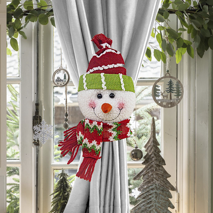 🎅 Last 70% discount Santa Claus Snowman Curtain