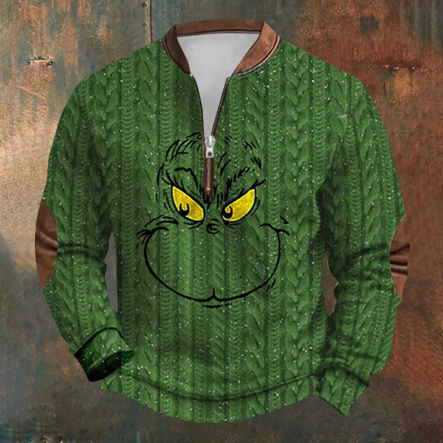 Unisex Long Sleeve Half-zip Crew Neck Sweatshirt - Random Style