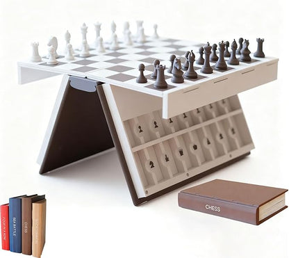 📚 6-in-1 Book-Style Board Game Set | Chess, Backgammon & More | 49% OFF Timeless Fun!