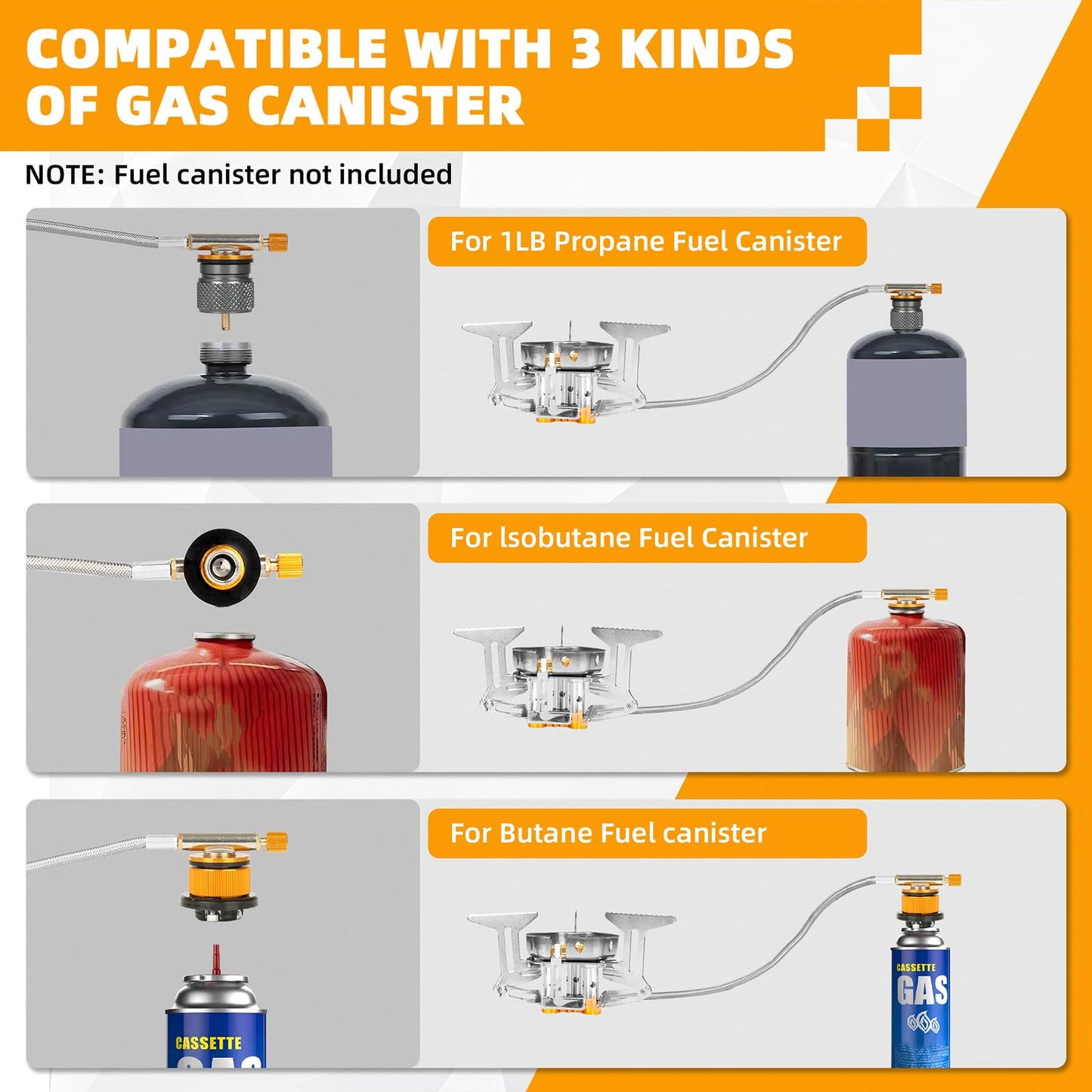 🔥LAST DAY 57% OFF🌟9900W/12800W Windproof Camping Stove, Camping Gas Stove with Piezo Ignition