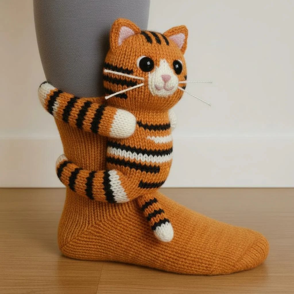 🎅Christmas Eve Sale 49% OFF🧦Hand Crocheted 3D Animal Socks