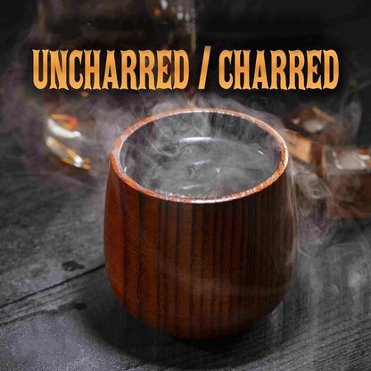 Handmade and Charred Drinking Vessel -Original Wooden Bourbon Drinking Glass