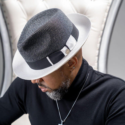Franco | Two Tone Natural Straw Fedora