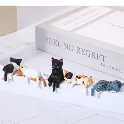 🐱✨ Mini Cat Desk Figurines – Set of 5 Adorable Handcrafted Kittens for Your Workspace 🖥️💕