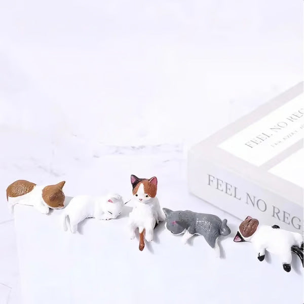 🐱✨ Mini Cat Desk Figurines – Set of 5 Adorable Handcrafted Kittens for Your Workspace 🖥️💕