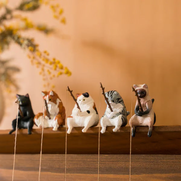 🐱✨ Mini Cat Desk Figurines – Set of 5 Adorable Handcrafted Kittens for Your Workspace 🖥️💕
